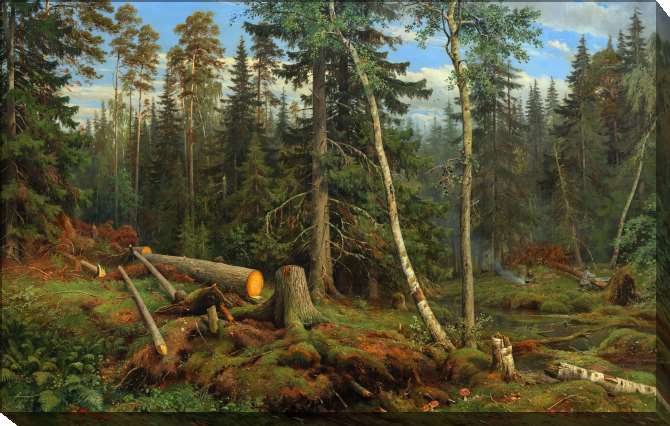 Paintings on canvas Logging