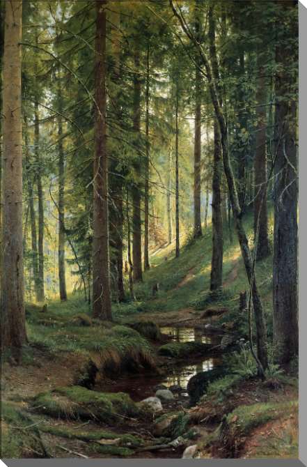 Картины на пластике, пеноркартоне Ручей в лесу