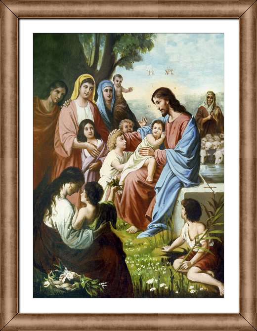 Картины на холсте Иисус Христос Благословляет Детей