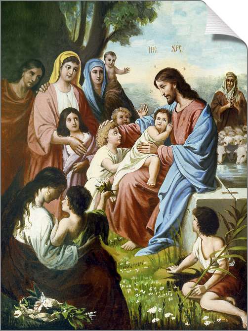 Картины на холсте Иисус Христос Благословляет Детей