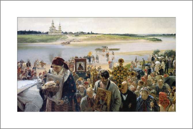 Картины, фото с паспарту Крестный ход