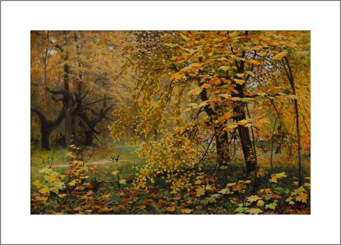 Картины, фото с паспарту Золотая осень