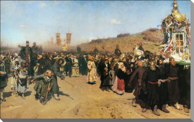 Картины на пластике, пеноркартоне Крестный ход в Курской губернии