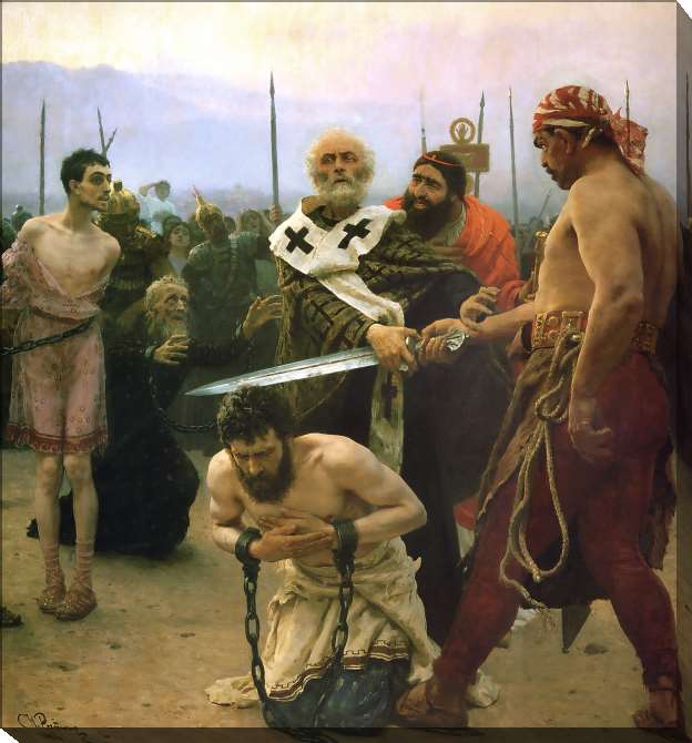 Paintings on canvas Nicholas of Mirlikiysky relieves three innocent convicts from the death penalty