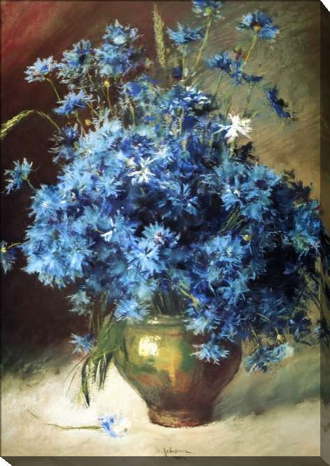 Paintings on canvas Cornflowers