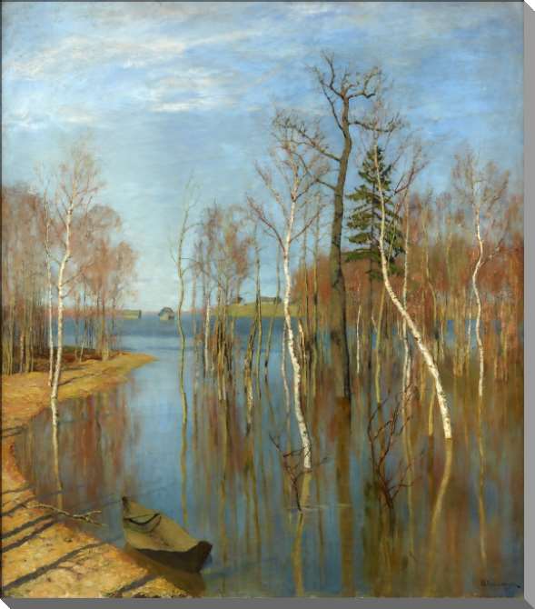 Картины на пластике, пеноркартоне Весна. Большая вода