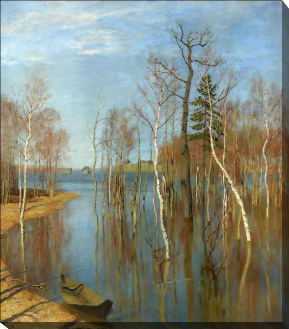 Paintings on canvas Spring. Big water