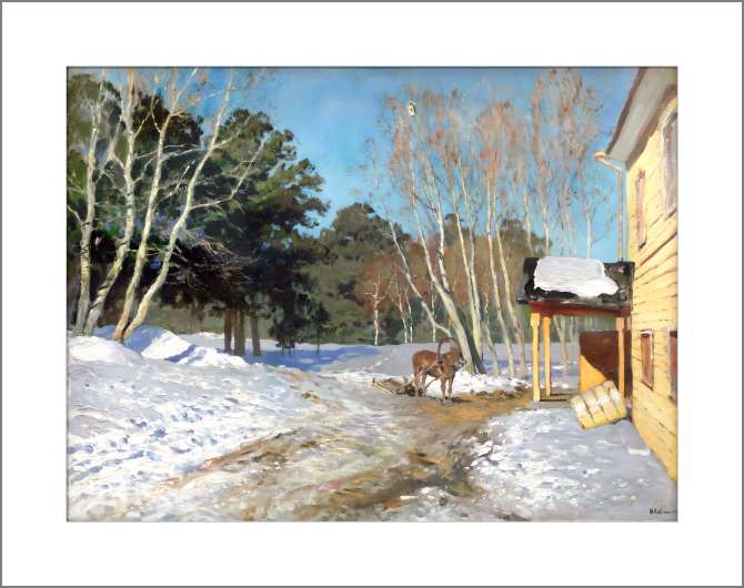 Картины, фото с паспарту Март