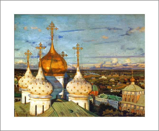 Картины, фото с паспарту Купола и ласточки