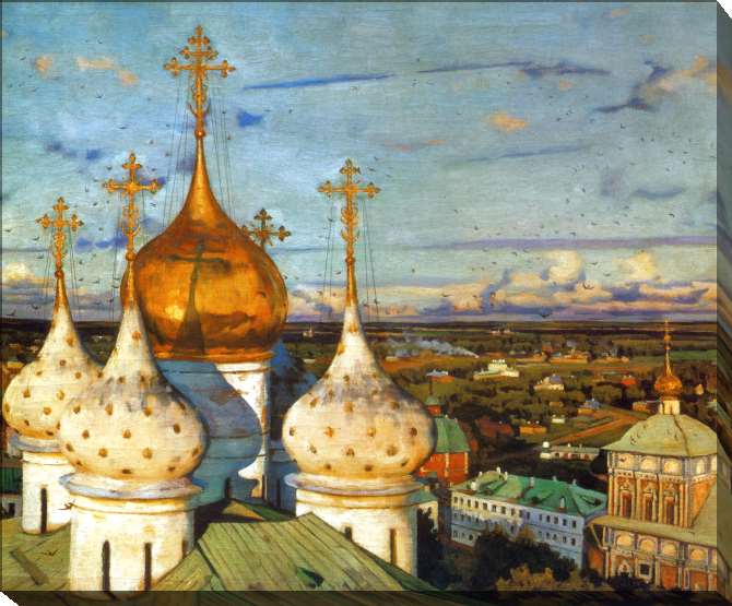 Paintings on canvas Domes and swallows