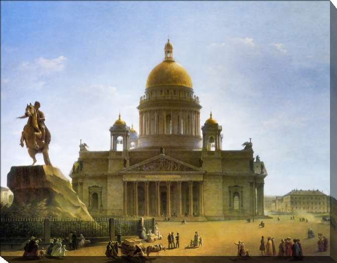Картины на холсте St. Isaac's Cathedral and the monument to Peter I