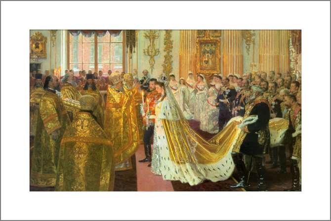 Картины на холсте Венчание Николая II и великой княгини Александры Федоровны