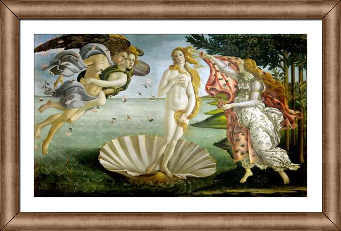 Framed and baguette paintings The Birth of Venus