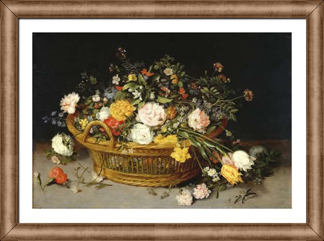 Картины на холсте Корзина цветов