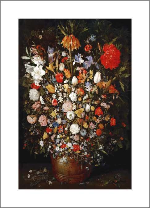 Картины на холсте Цветы в деревянном вазоне