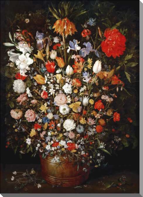 Картины на пластике, пеноркартоне Цветы в деревянном вазоне