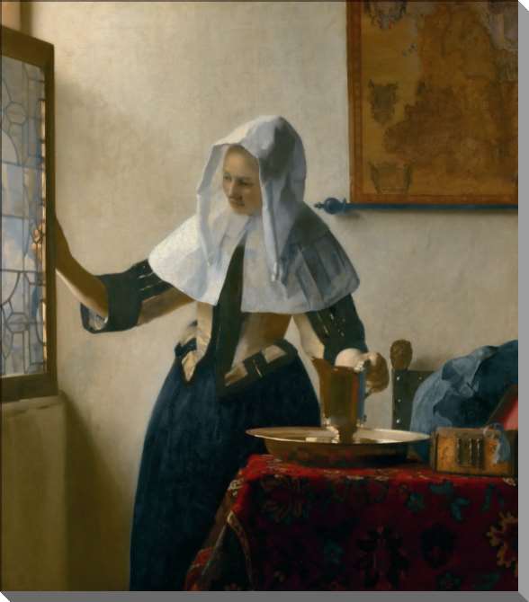 Картины на пластике, пеноркартоне Молодая женщина с кувшином воды