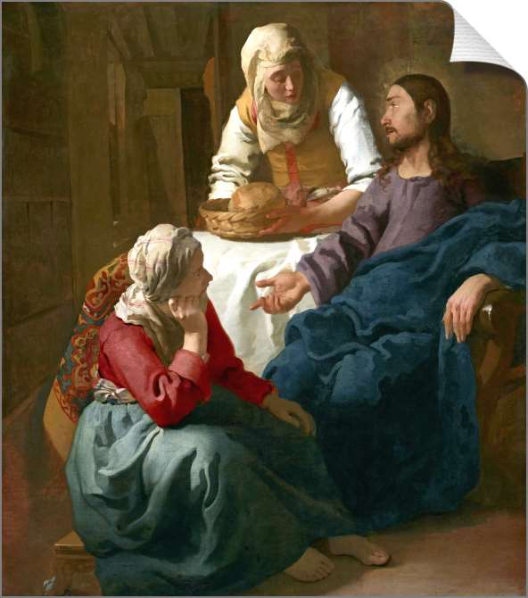 Картины на холсте Христос в доме Марфы и Марии