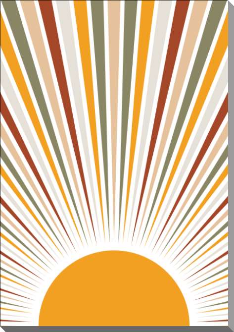 Картины на пластике, пеноркартоне Абстракция солнце