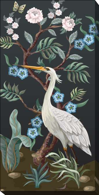 Paintings on canvas Heron and flowering tree
