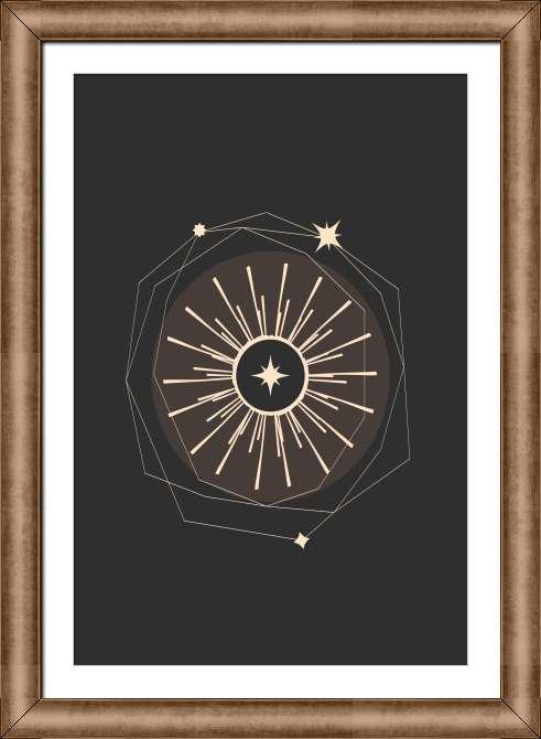 Картины на холсте Мистическая геометрическая фигура на темном фоне