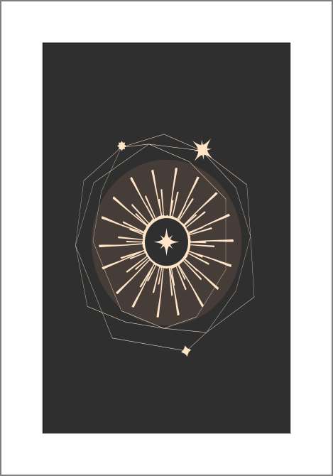 Картины на холсте Мистическая геометрическая фигура на темном фоне