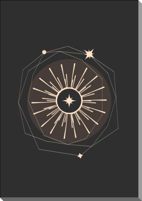 Картины на пластике, пеноркартоне Мистическая геометрическая фигура на темном фоне