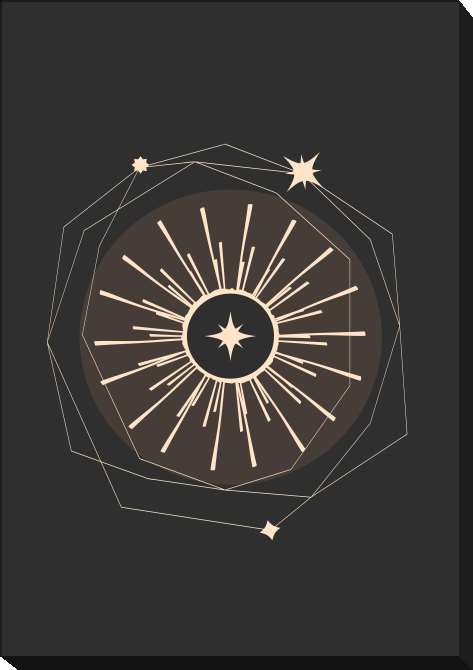 Paintings on canvas Mystical geometric figure on a dark background