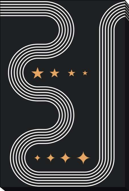 Картины на холсте Linear abstraction on a dark background with stars