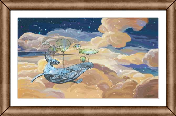 Reproductions of paintings Whale in the clouds with balloons