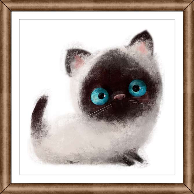 Картины Пушистый котёнок с голубыми глазами