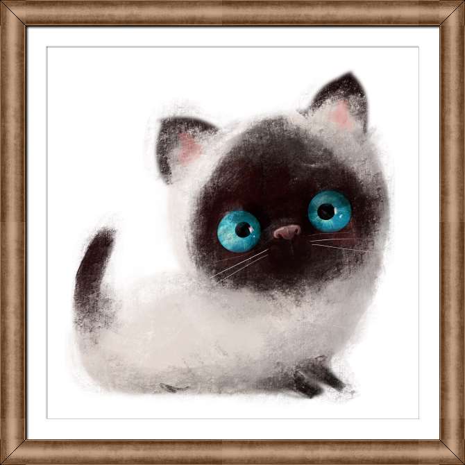 Reproductions of paintings Fluffy kitten with blue eyes