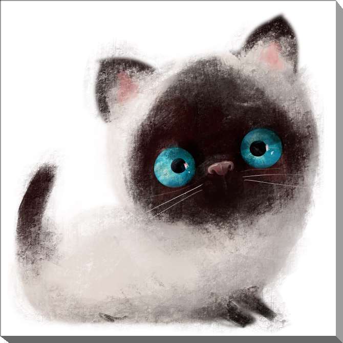 Картины на холсте Fluffy kitten with blue eyes