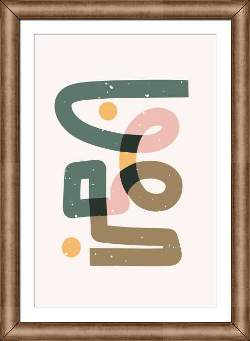 Репродукции картин Beige-green abstraction of a chaotic line