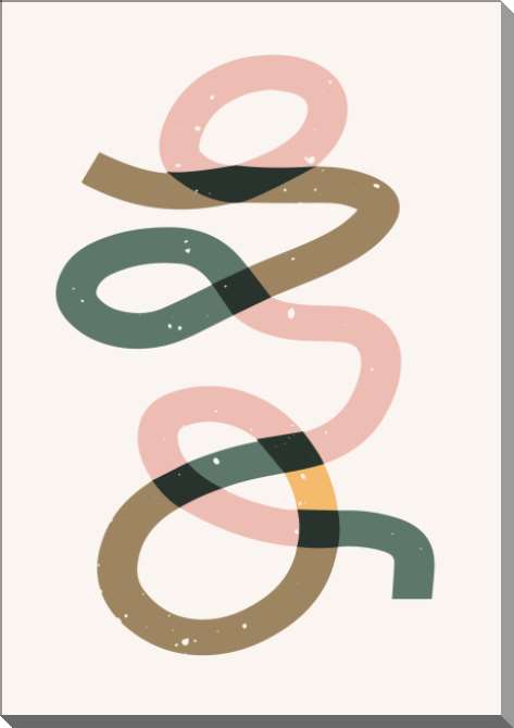 Картины на пластике, пеноркартоне Розово-зеленая абстракция спиралевидной линии