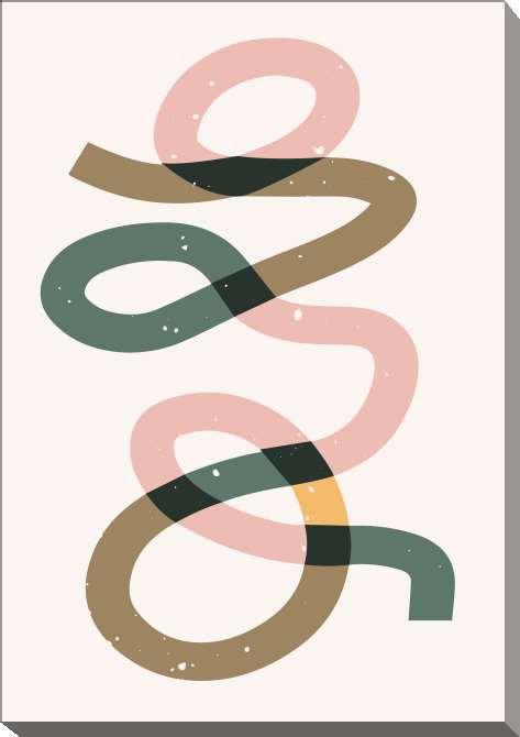 Картины на холсте Pink-green abstraction of a spiral line