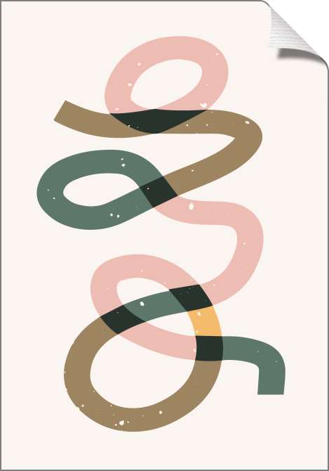 Картины на холсте Розово-зеленая абстракция спиралевидной линии