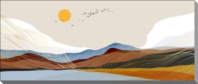 Картины на пластике, пеноркартоне Минималистичные абстрактные горы