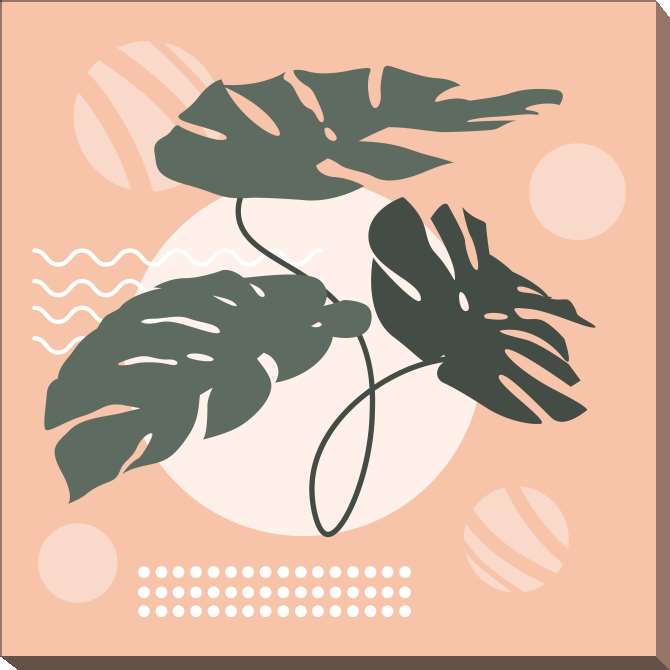 Картины на холсте The abstraction of tropical leaves is minimalistic.