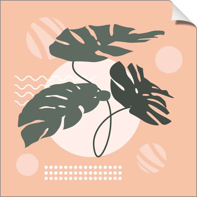 Картины на холсте Минималистична абстракция тропические листья монстеры