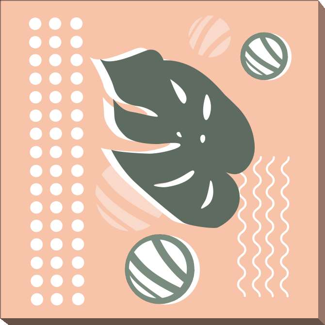 Картины на холсте The abstraction of the sheet of monsters and lines is minimalistic