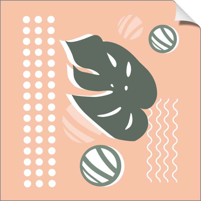 Картины на холсте Минималистична абстракция лист монстеры и линии