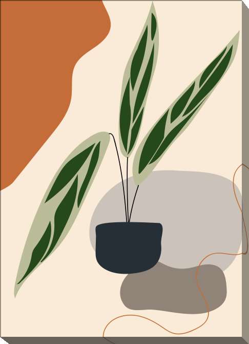 Картины на холсте The abstraction of a potted plant is minimalistic