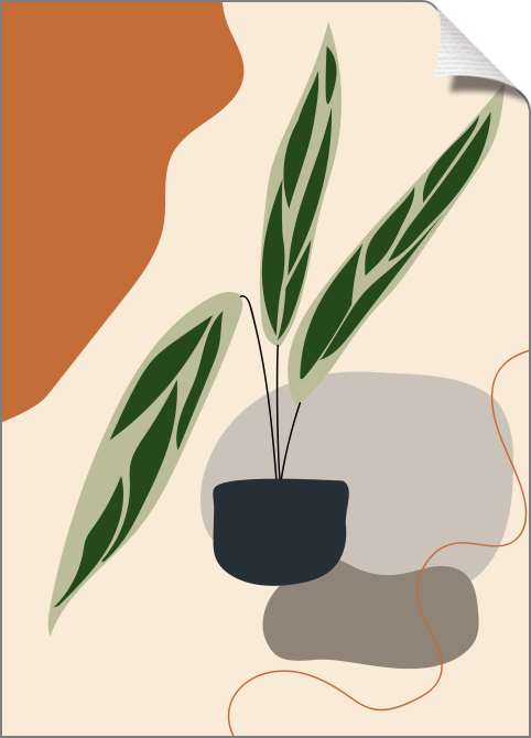 Картины на холсте Минималистична абстракция растения в горшке