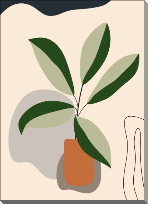 Картины на пластике, пеноркартоне Минималистична абстракция цветы в вазе