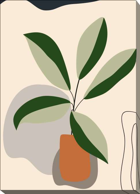 Картины на холсте The abstraction of flowers in a vase is minimalistic