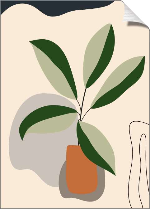 Картины на холсте Минималистична абстракция цветы в вазе