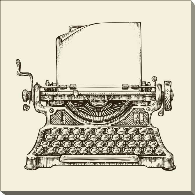 Картины на холсте Engraving typewriter