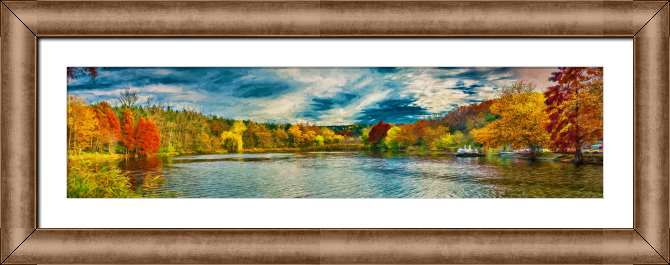 Reproductions of paintings Digital autumn landscape of a forest lake