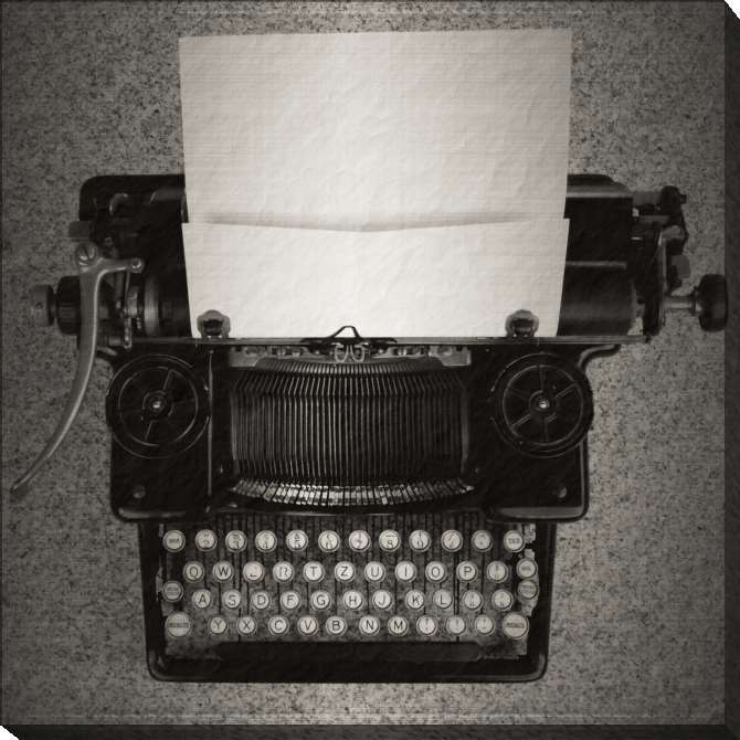 Картины на холсте An old typewriter with a sheet of paper